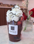 Fresh strawberries with dark chocolate