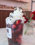 Fresh strawberries with dark chocolate