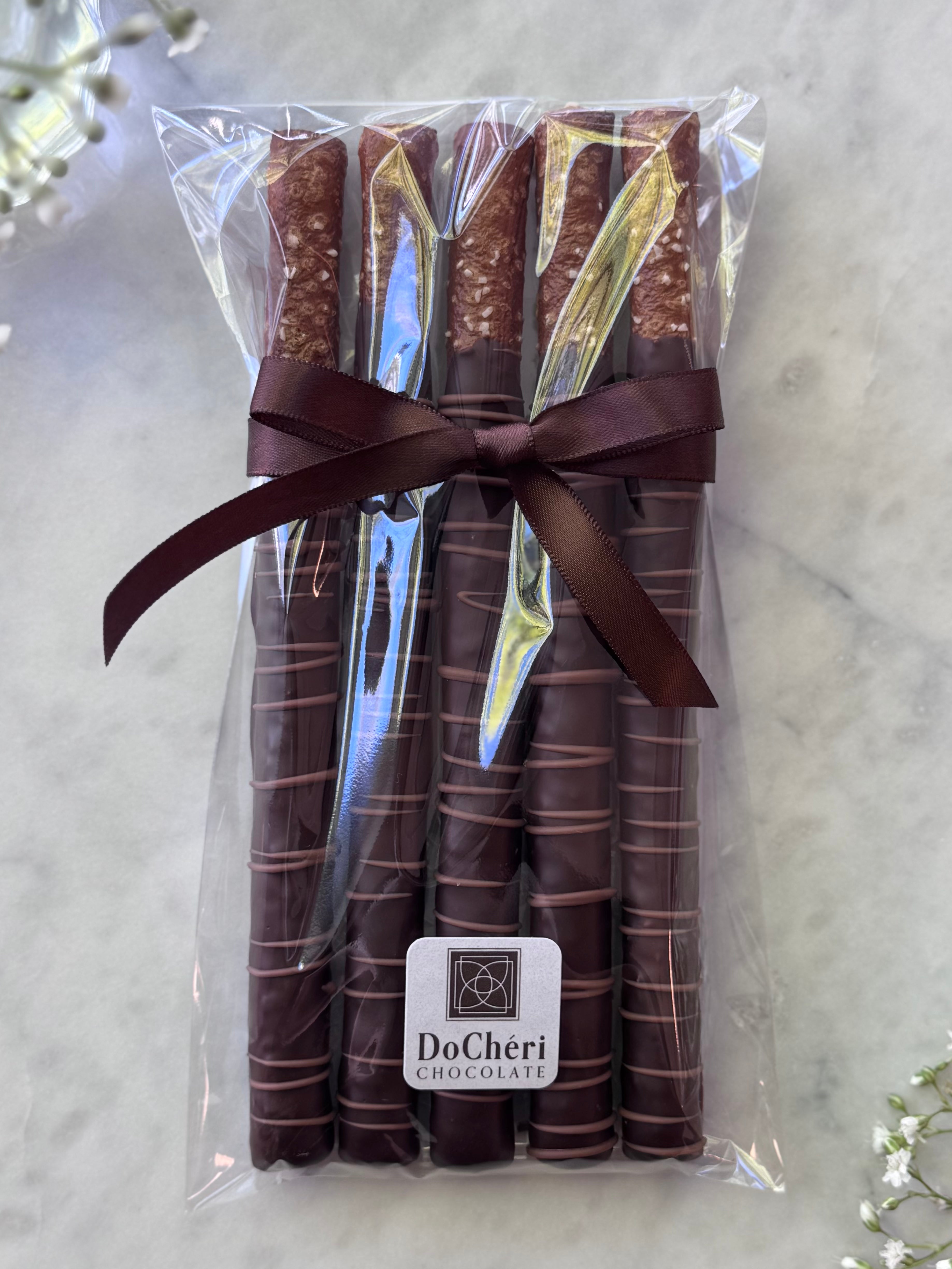 Chocolate dipped Pretzel rods